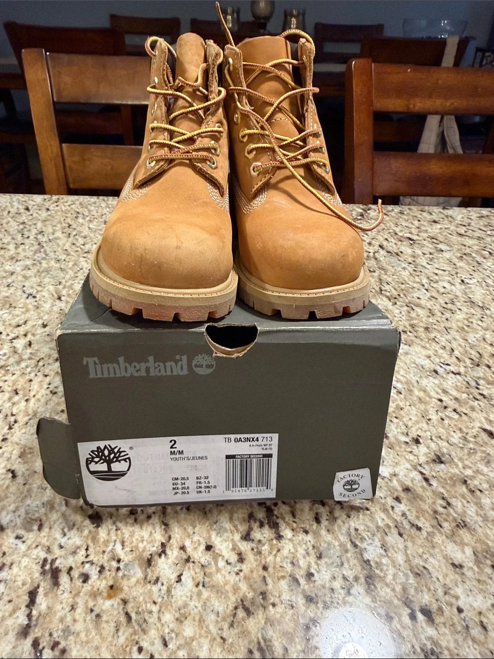Timberland Boys Wheat Brown Premium Work Boots barely worn!